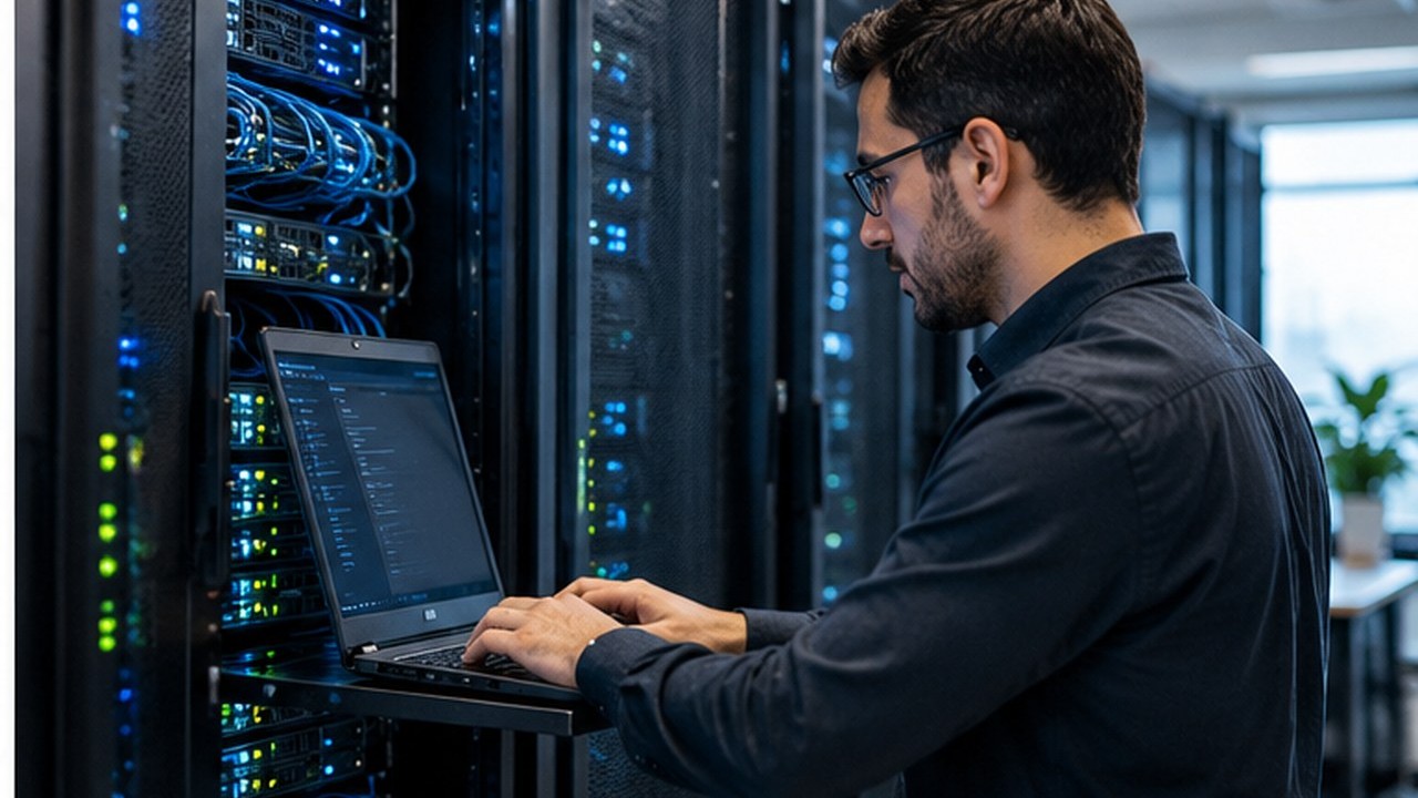 Profesionales analizando información en computadores para elegir soluciones Microsoft 365.